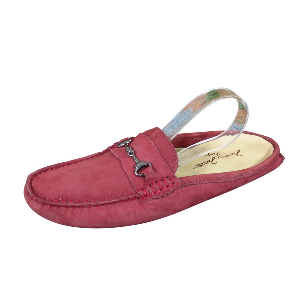 Massimo Matteo Driving Moccasin Women Mule Size‎ 6.5 Casual Red Nubuck Leather